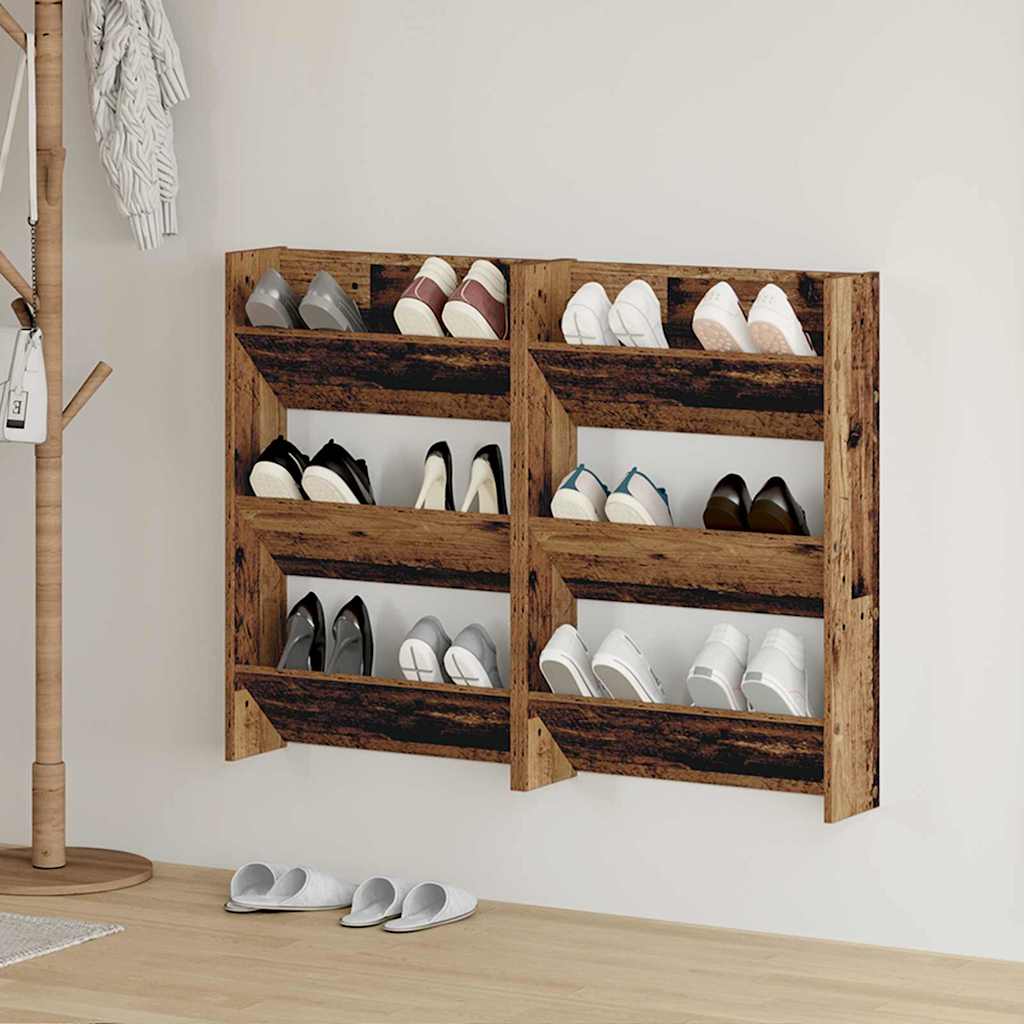 JUNG Vida Schuhschrank 2 pcs Altholz 60 x 18 x 90 cm Holzwerkstoff