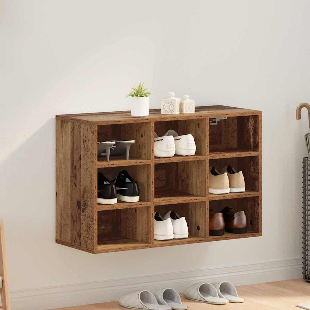 JUNG Vida Schuhschrank mit Regal Altholz 77,5 x 30 x 51 cm Holzwerkstoff