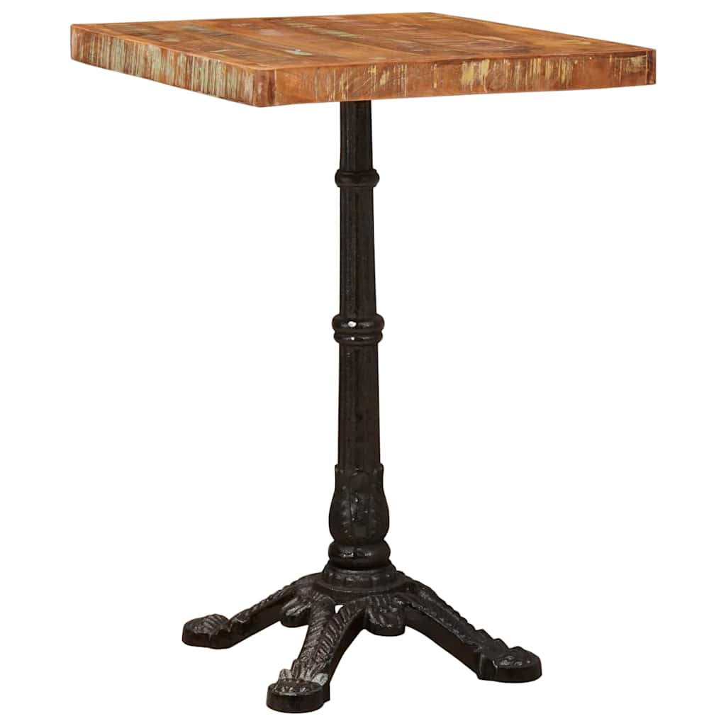 JUNG Vida Bistrotisch Braun 50 x 50 x 76 cm Massives upgecyceltes Holz