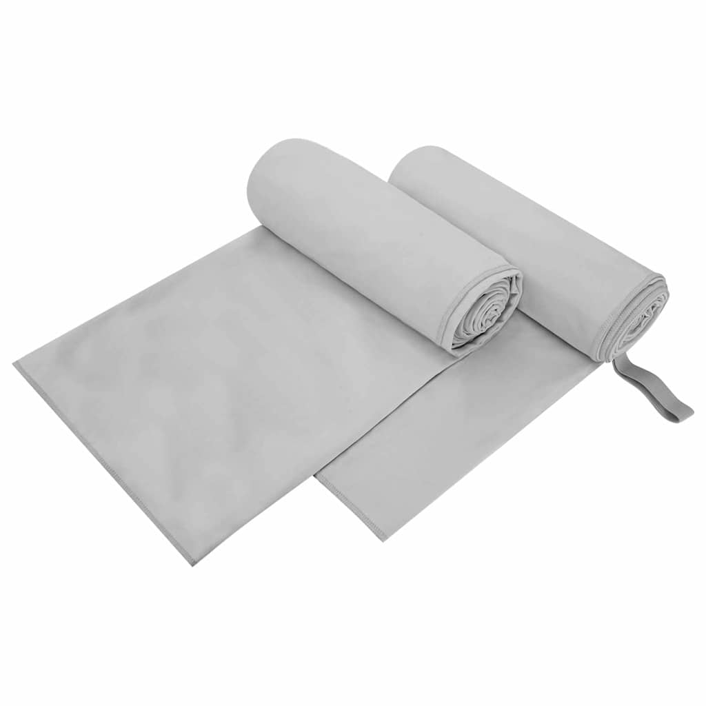 JUNG Vida Sporthandtücher 2 pcs Grau 200 x 100 cm Polyester und Polyamid