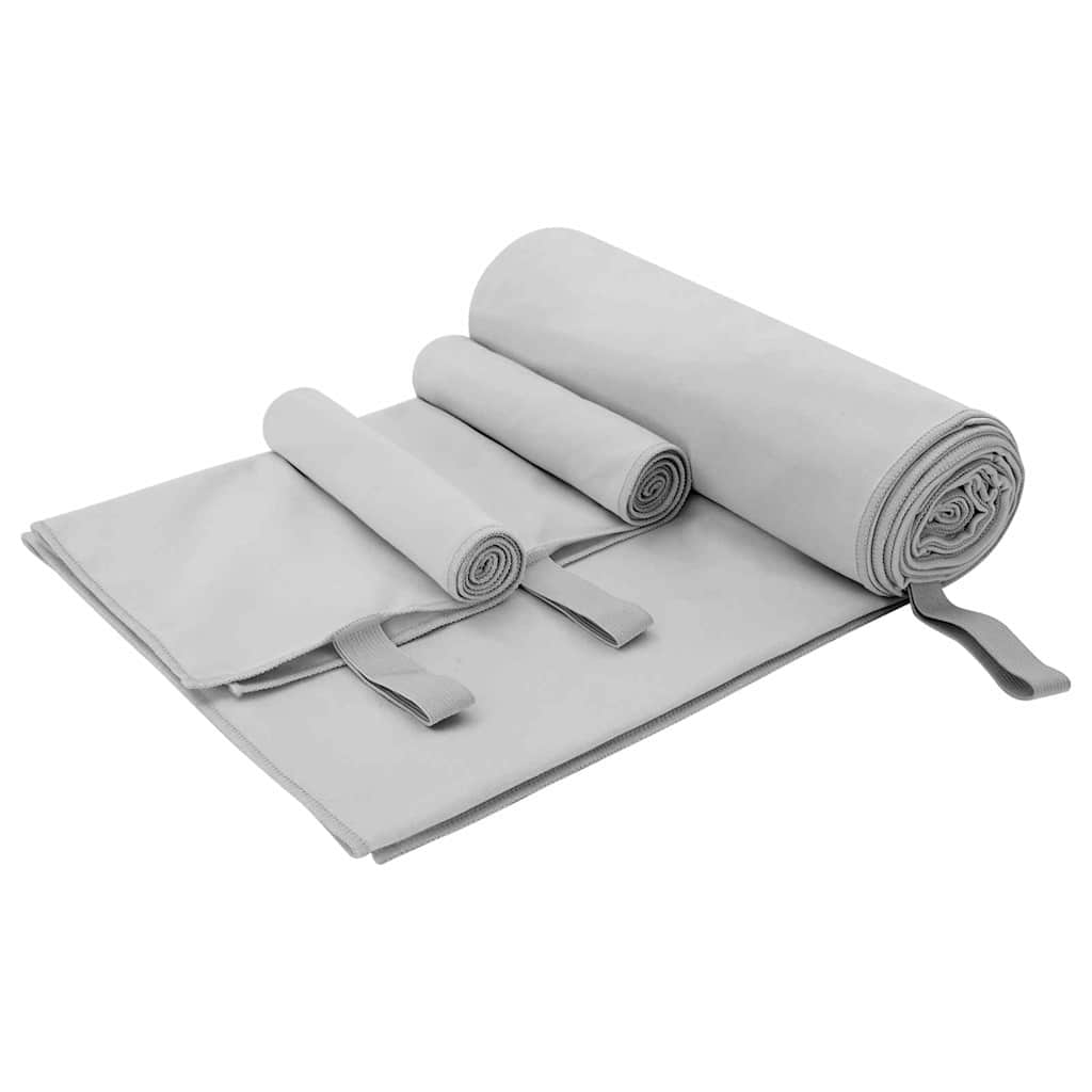 JUNG Vida Sporthandtuch Set 3 pcs Grau Polyester und Polyamid