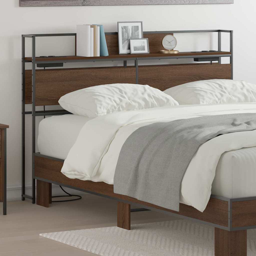 JUNG Vida Stauraum-Kopfteil Braun Eichen-Optik 150 cm Holzwerkstoff