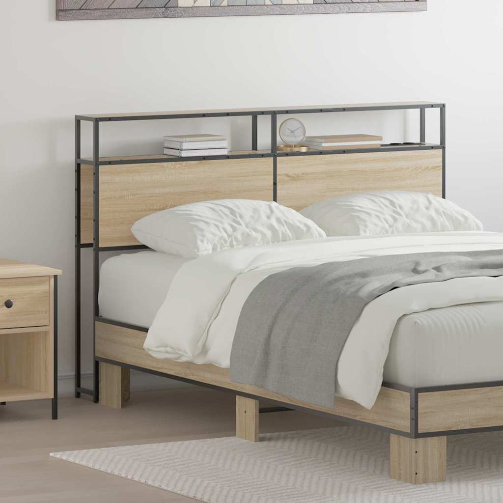 JUNG Vida Stauraum-Kopfteil mit Regal Sonoma-Eiche 120 cm Holzwerkstoff