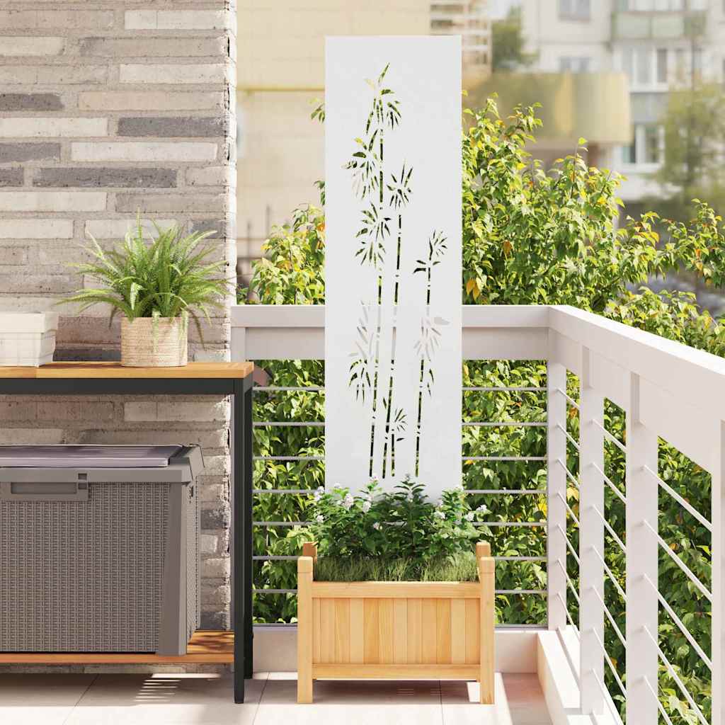 JUNG Vida Garten Sichtschutz-Leinwand Floral Weiß 32 x 140 cm
