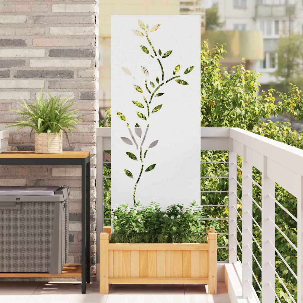 JUNG Vida Garten Sichtschutz-Leinwand Floral Weiß 50 x 140 cm