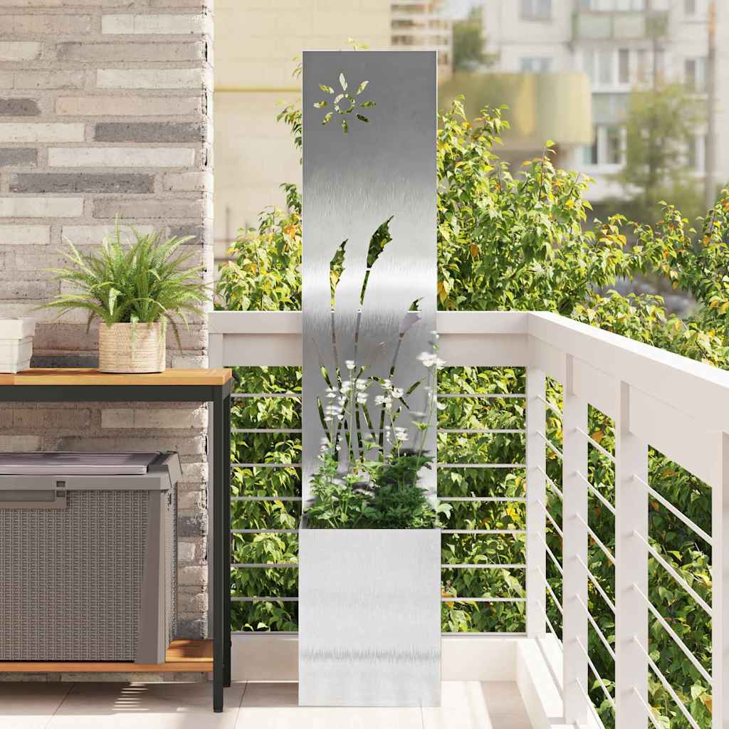 JUNG Vida Garten Sichtschutz-Leinwand Silber 32 x 140 cm Verzinkter Stahl