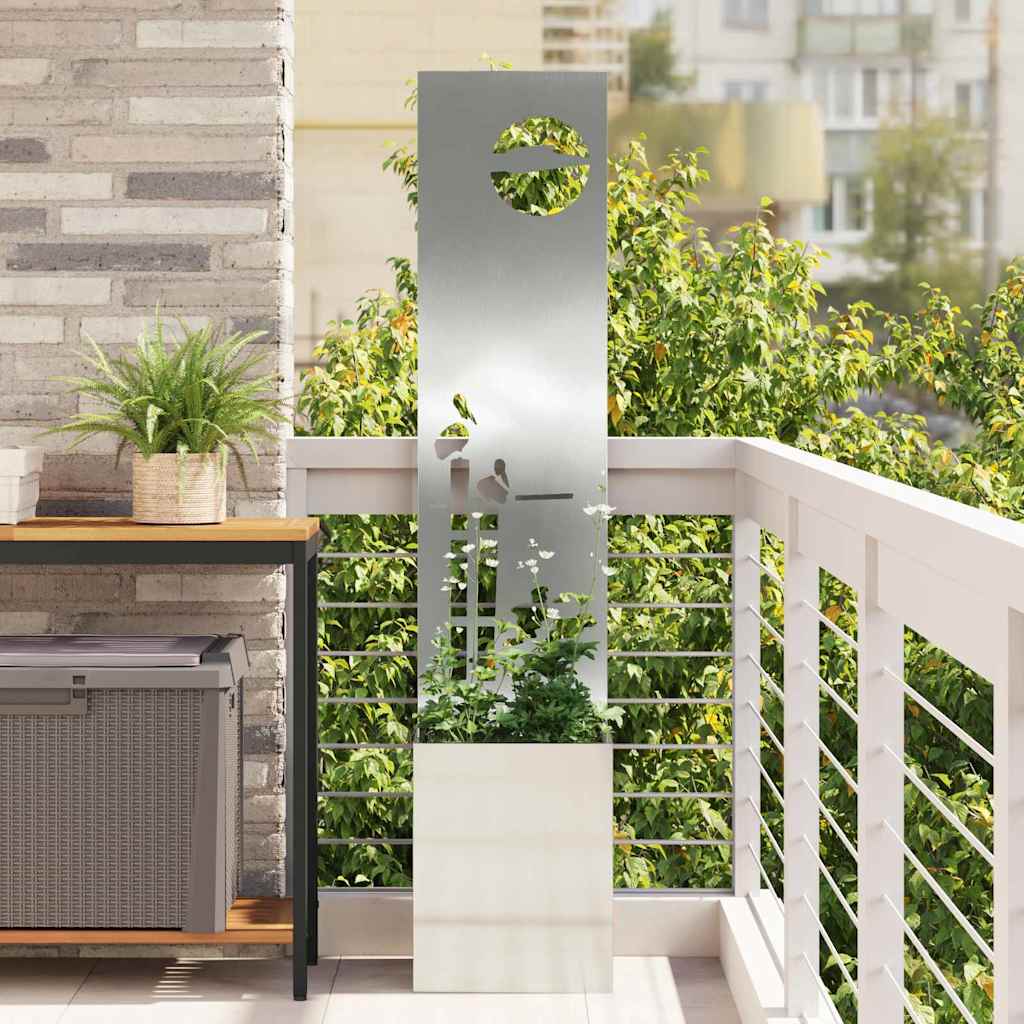 JUNG Vida Garten Sichtschutz-Leinwand Silber 32 x 140 cm Verzinkter Stahl
