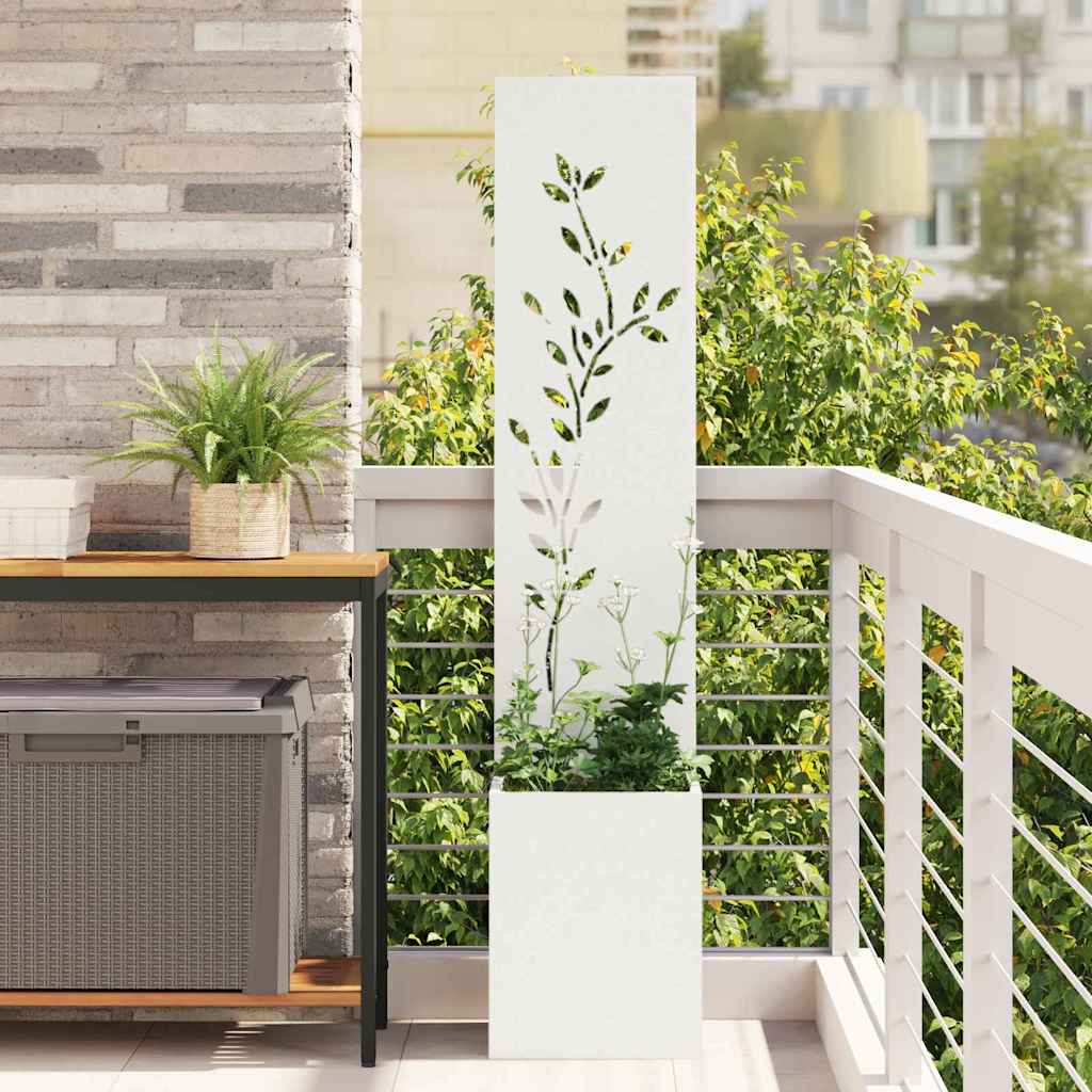 JUNG Vida Garten Sichtschutz-Leinwand Floral Weiß 32 x 32 x 150 cm
