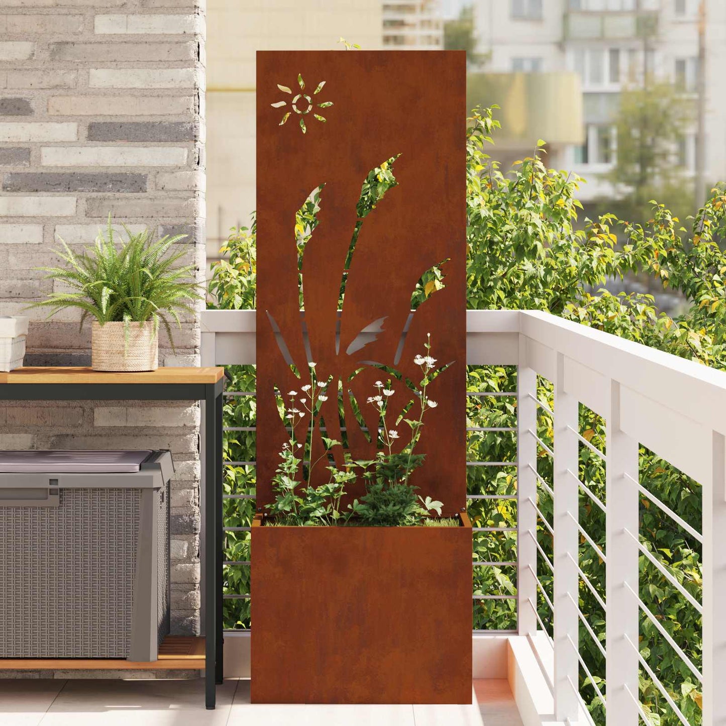 JUNG Vida Garten Sichtschutz-Leinwand Rostig 50 x 140 cm Wetterfeststahl
