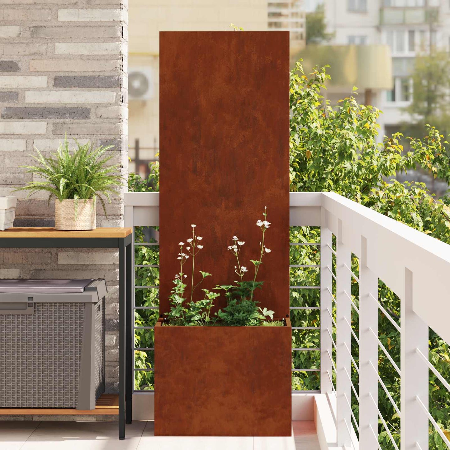 JUNG Vida Garten Sichtschutz-Leinwand Rostig 50 x 32 x 150 cm