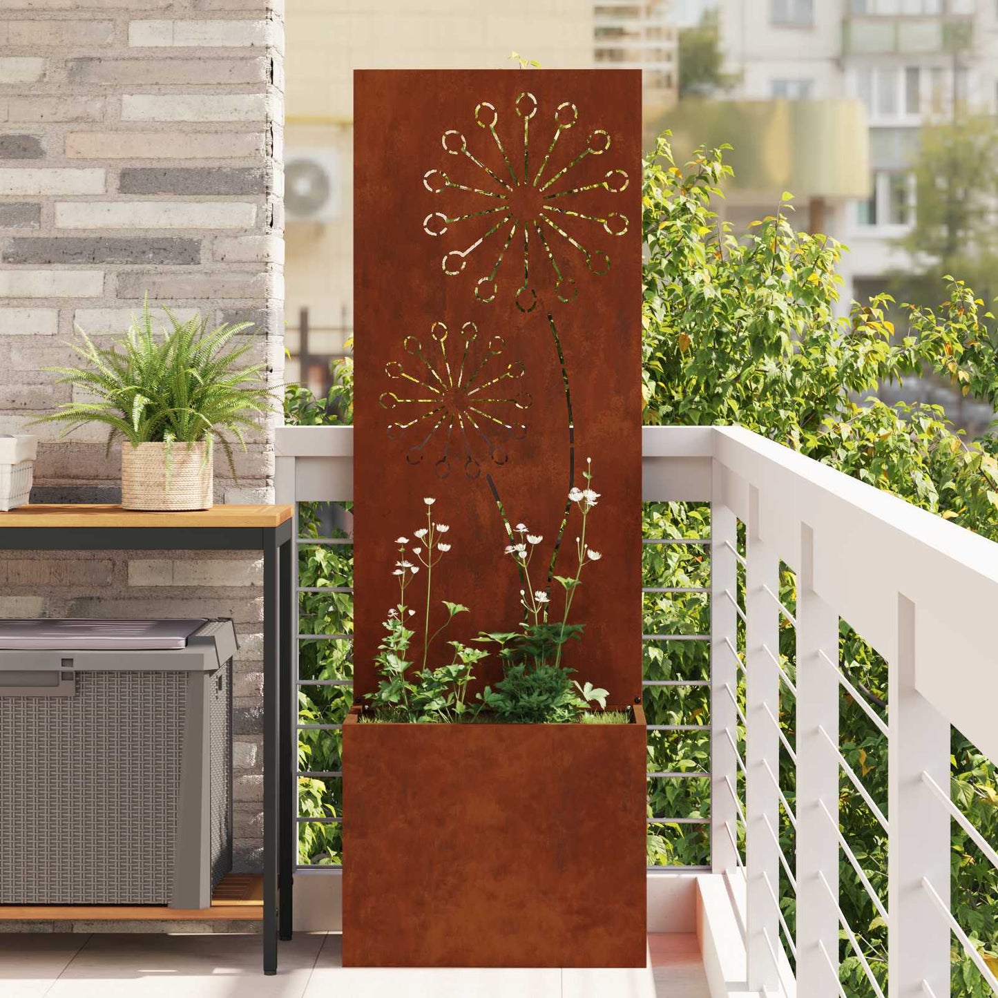 JUNG Vida Garten Sichtschutz-Leinwand Rostig 50 x 140 cm Wetterfeststahl