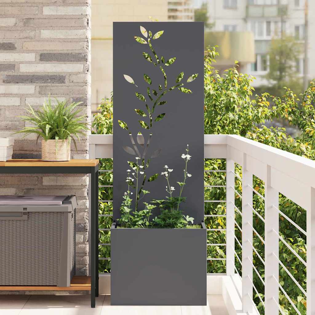 JUNG Vida Garten Sichtschutz-Leinwand Floral Anthrazit 50 x 32 x 150 cm