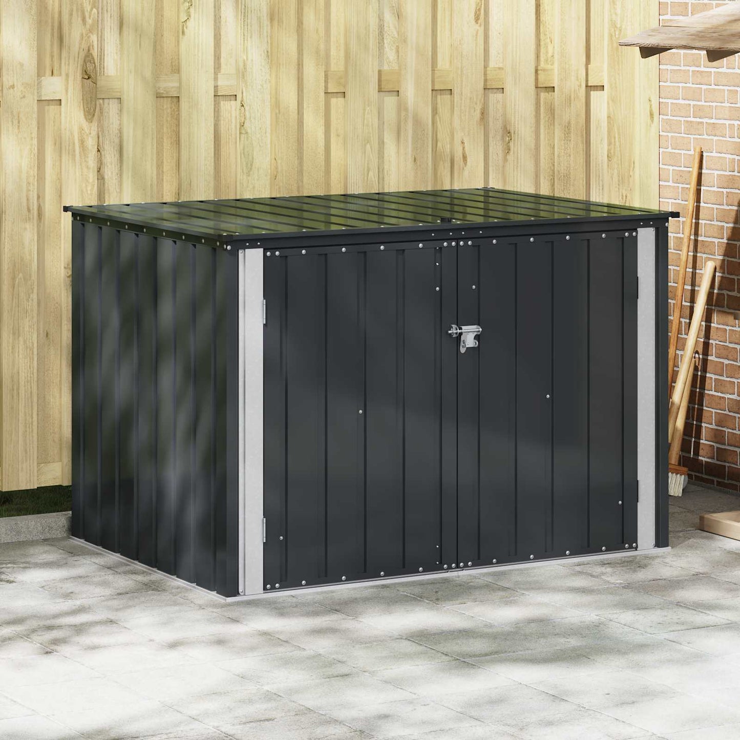 JUNG Vida Gartenlagerbox Schwarz 151,5 x 107 x 100 cm Stahl