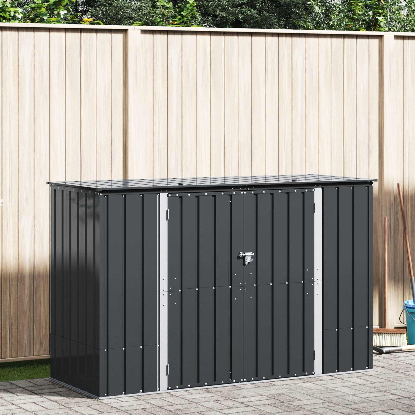 JUNG Vida Gartenlagerbox Schwarz 214 x 82 x 132 cm Stahl
