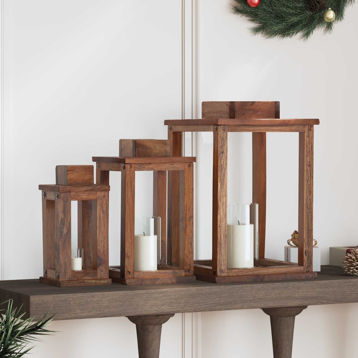 JUNG Vida Laterne 3 pcs Natur Mahagoni Holz
