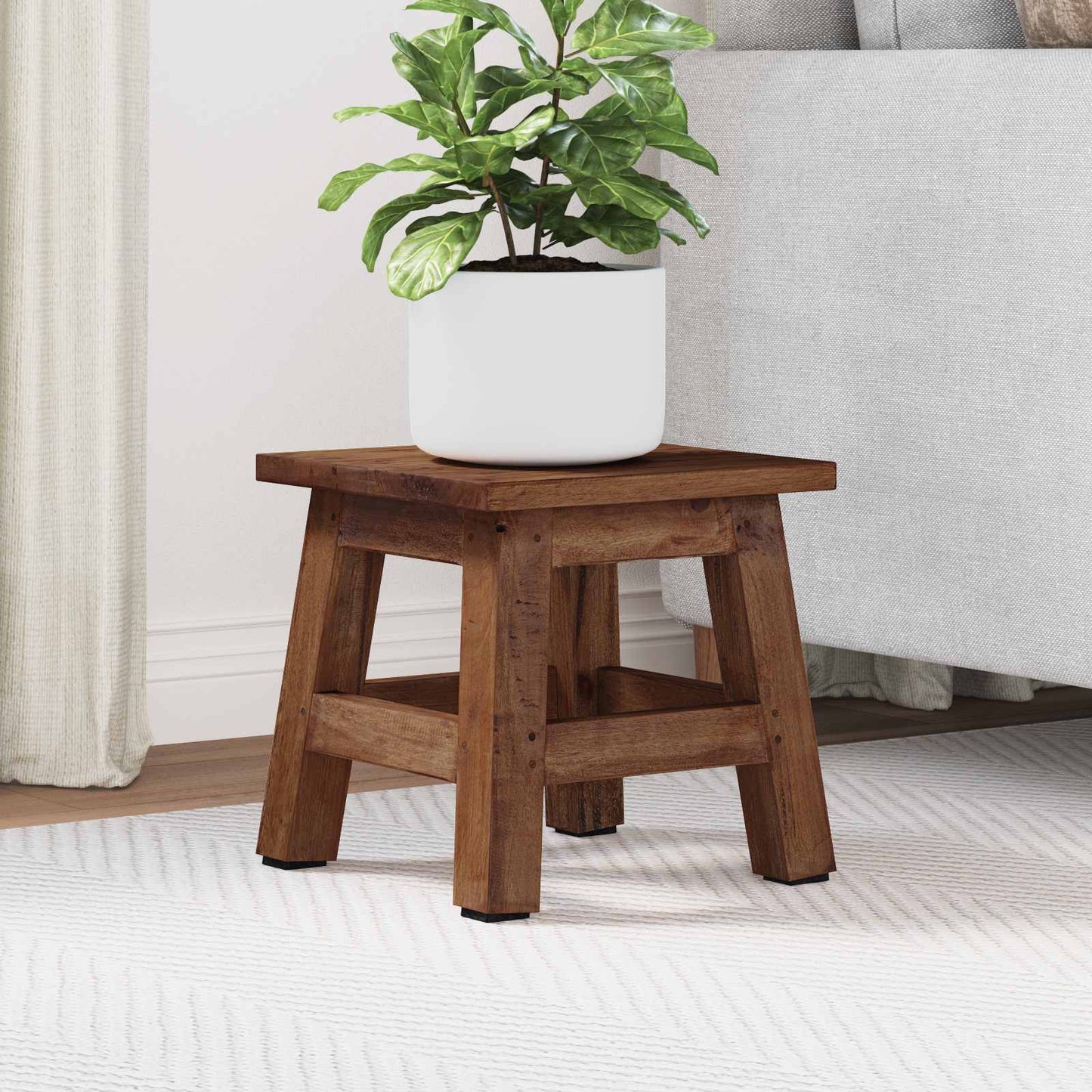 JUNG Vida Hocker Natur 26 x 26 x 26 cm Mahagoni Holz