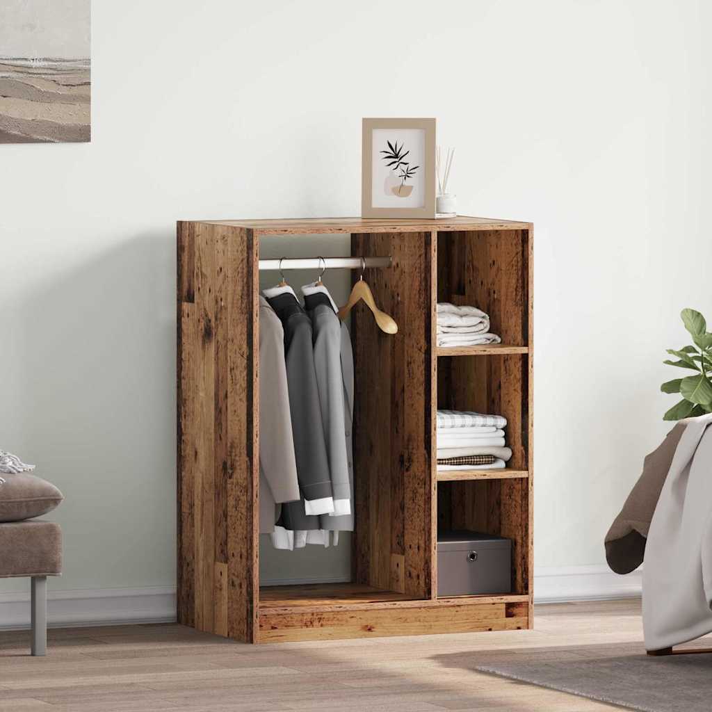 JUNG Vida Kleiderschrank mit Regal mit Speicher Altholz 77 x 48 x 102 cm