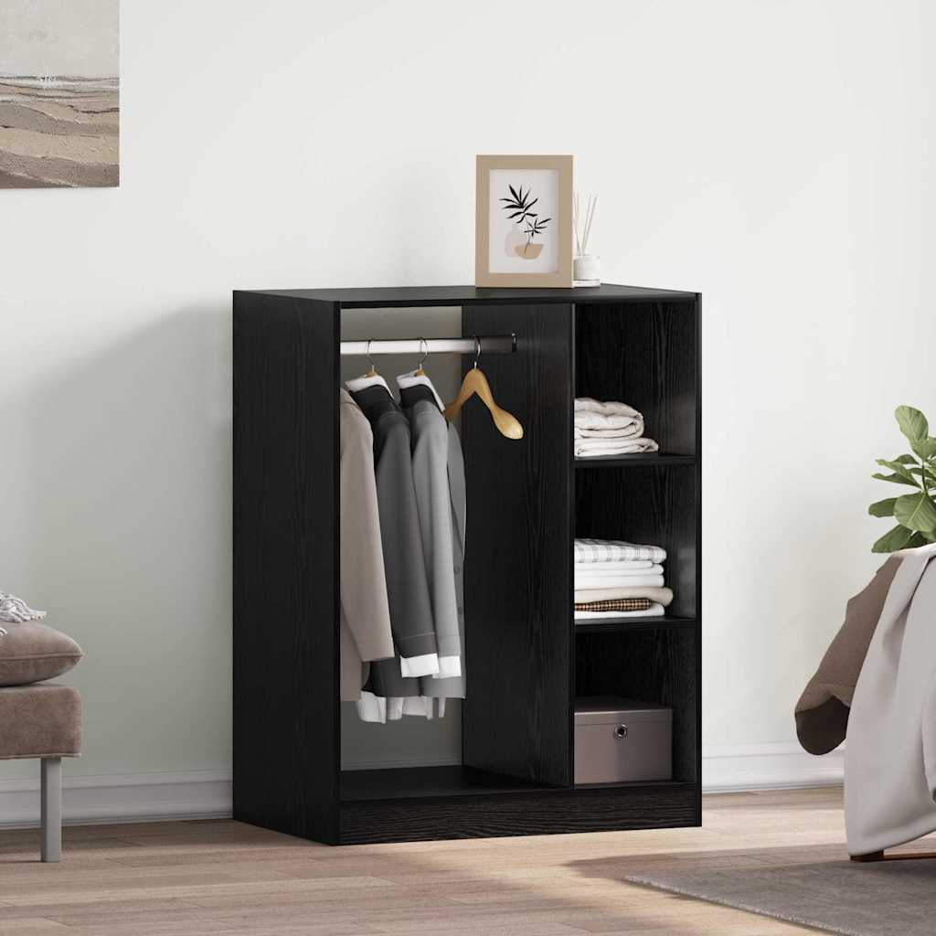 JUNG Vida Kleiderschrank mit Regal Schwarz Eichen-Optik 77 x 48 x 102 cm