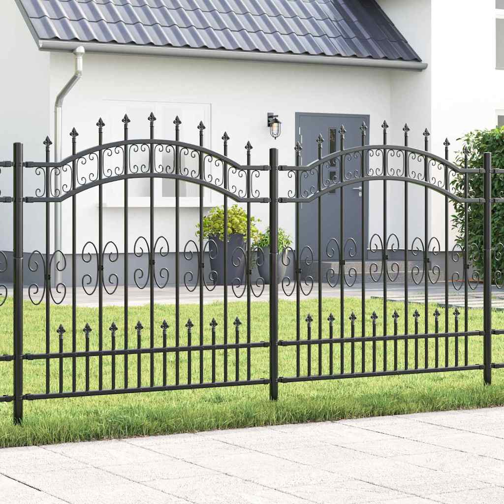 JUNG Vida Gartenzaun Grau 240 x 166 cm Pulverbeschichteter Stahl