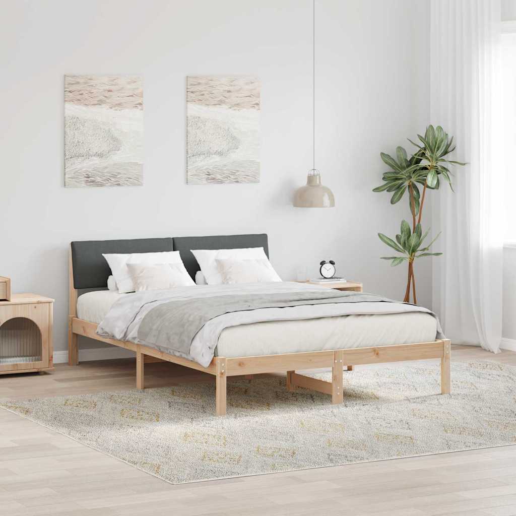 JUNG Vida Bettgestell Braun und Dunkelgrau 160 x 200 cm Massivholz Kiefer