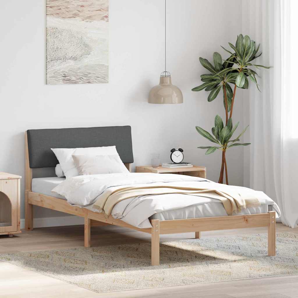 JUNG Vida Bettgestell Braun und Dunkelgrau 100 x 200 cm Massivholz Kiefer