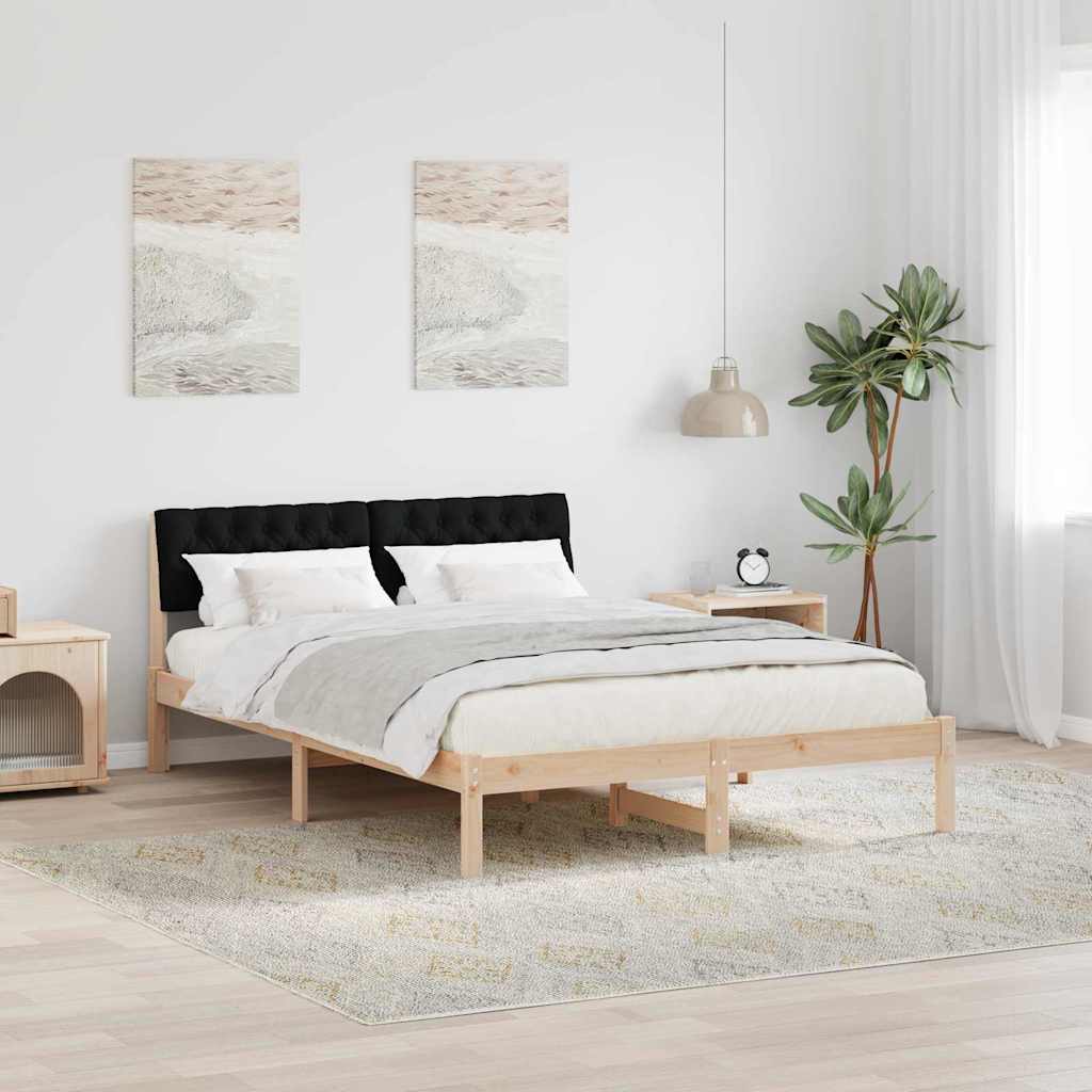 JUNG Vida Bettgestell Braun und Schwarz 135 x 190 cm Massivholz Kiefer