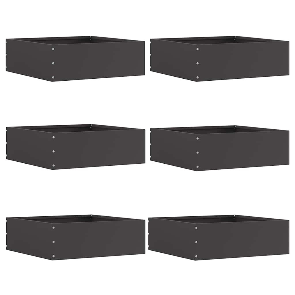 JUNG Vida Raseneinfassung 6 pcs Schwarz 40 x 40 x 13 cm Stahl