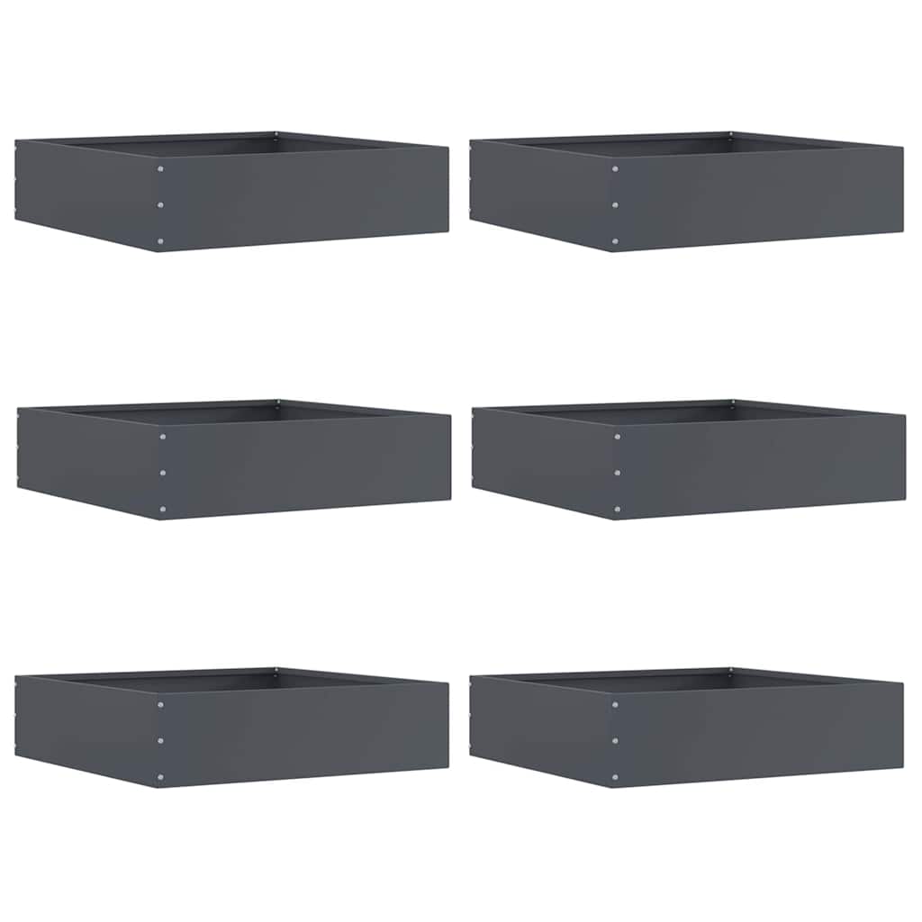 JUNG Vida Raseneinfassung 6 pcs Anthrazit 50 x 50 x 13 cm Stahl