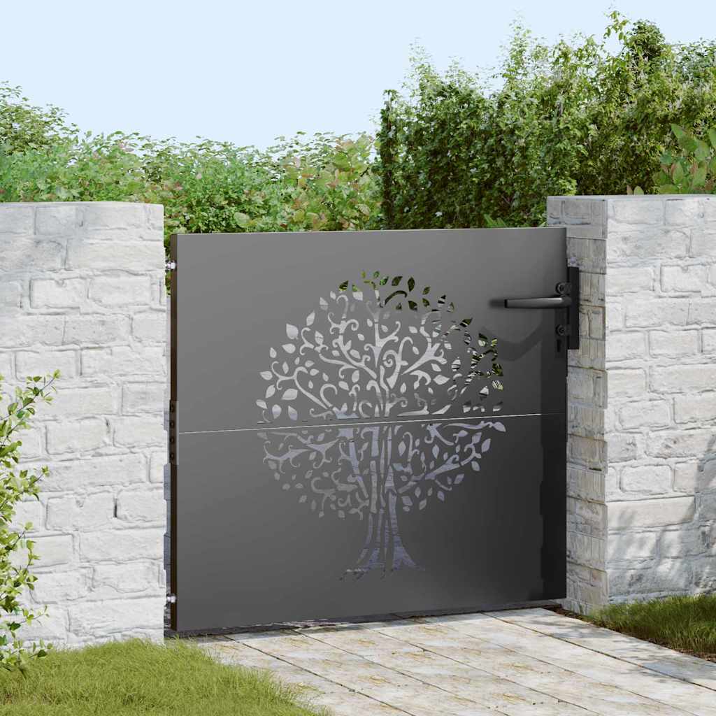 JUNG Vida Gartentor Schwarz 85 x 100 cm Pulverbeschichteter Stahl