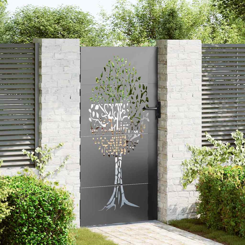 JUNG Vida Gartentor Schwarz 85 x 200 cm Pulverbeschichteter Stahl