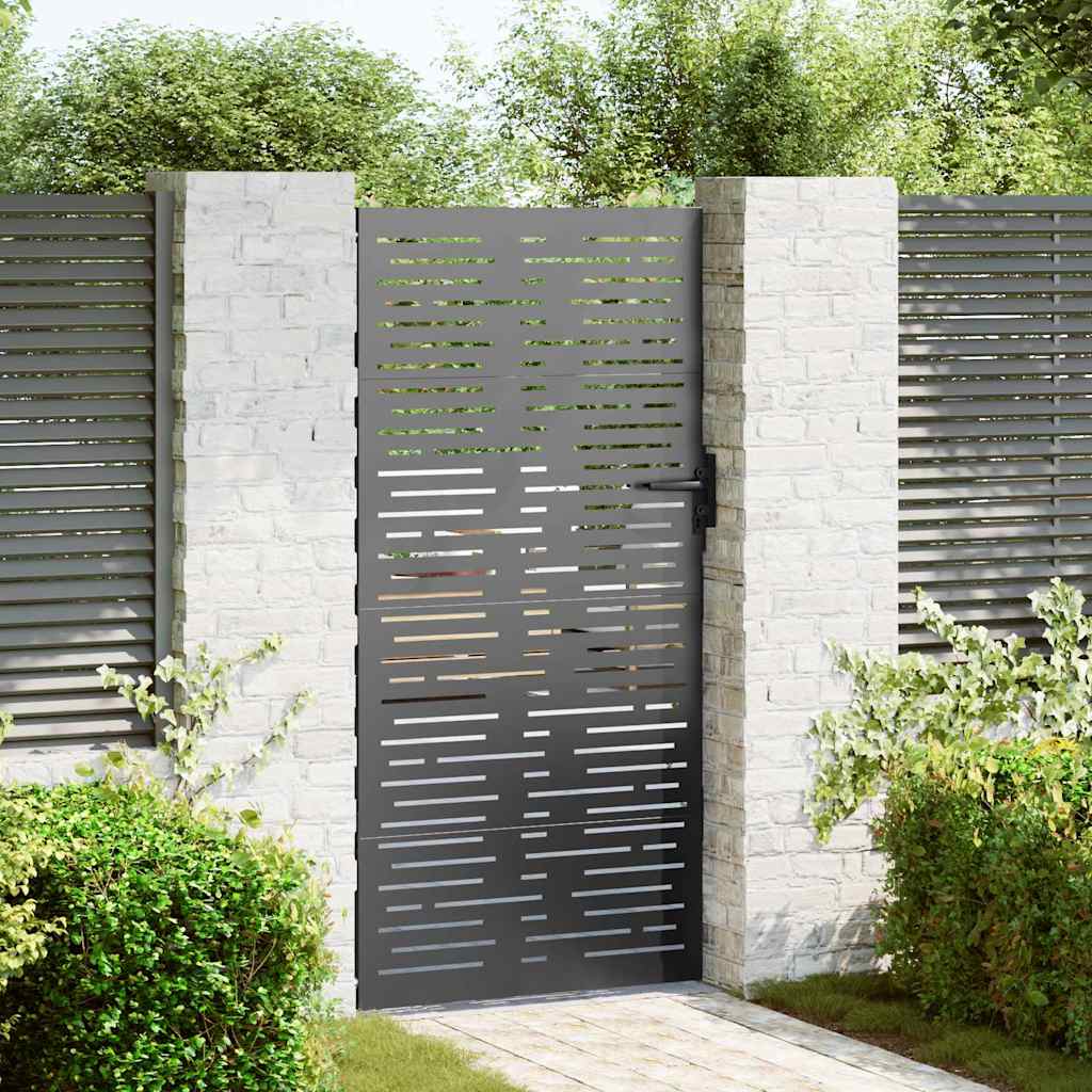 JUNG Vida Gartentor Schwarz 85 x 175 cm Pulverbeschichteter Stahl