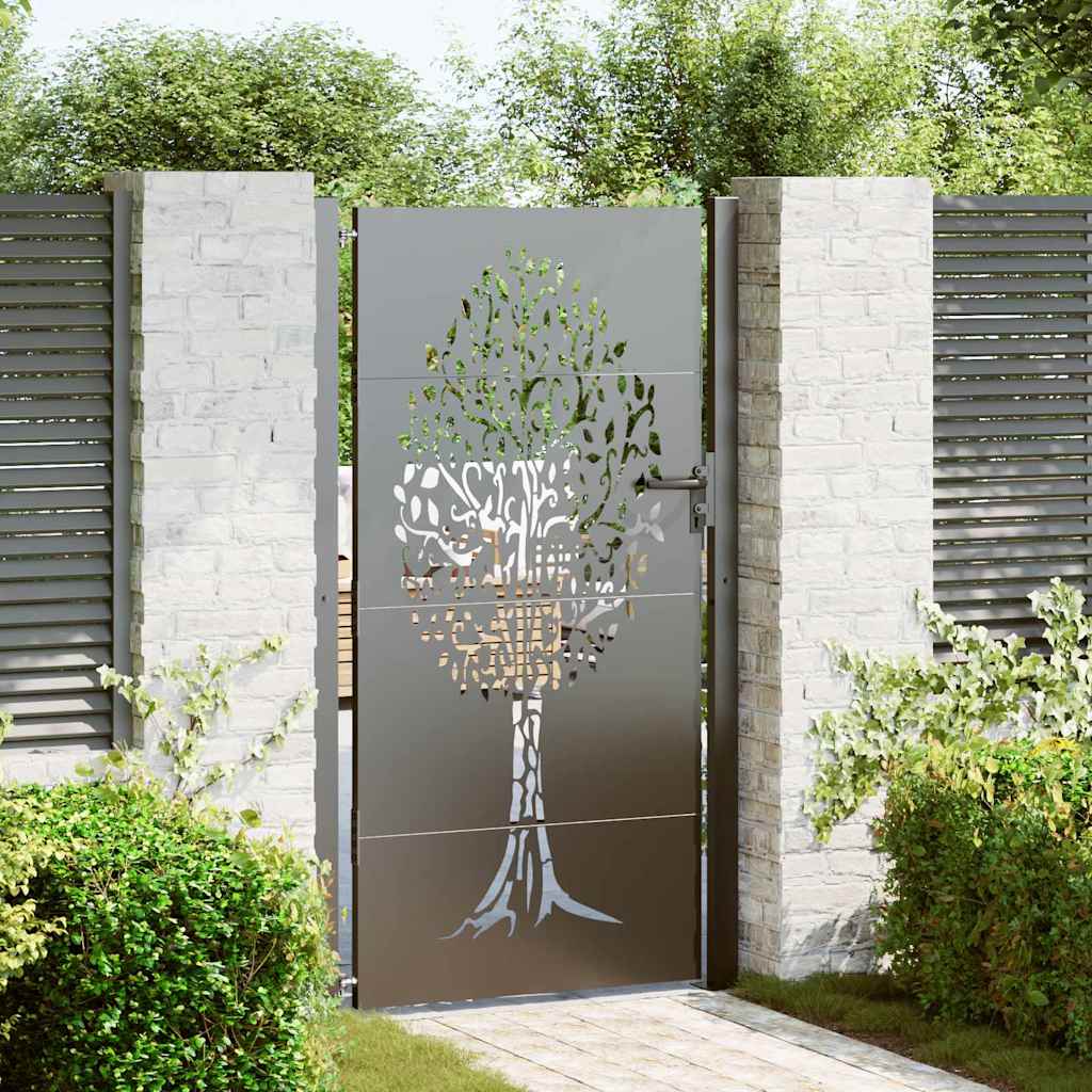 JUNG Vida Gartentor Schwarz 110 x 205 cm Pulverbeschichteter Stahl