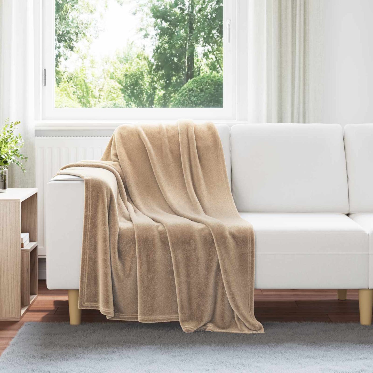 JUNG Vida Überwurfdecke Kamel 130 x 150 cm Fleece