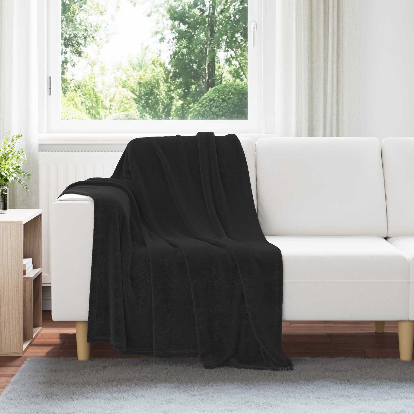 JUNG Vida Wohndecken 6 Stück Schwarz 130 x 150 cm Fleece