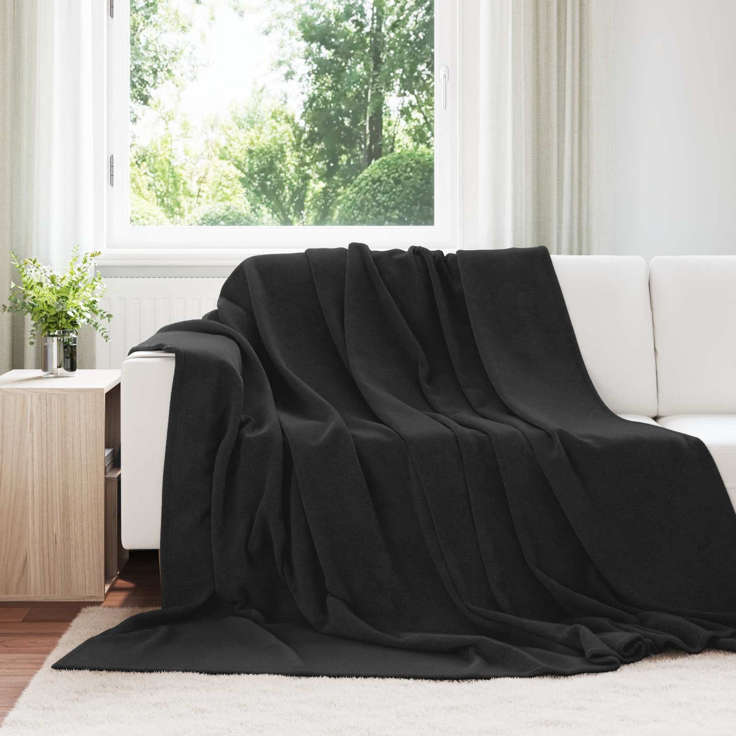 JUNG Vida Wohndecken 6 Stück Schwarz 220 x 240 cm Fleece