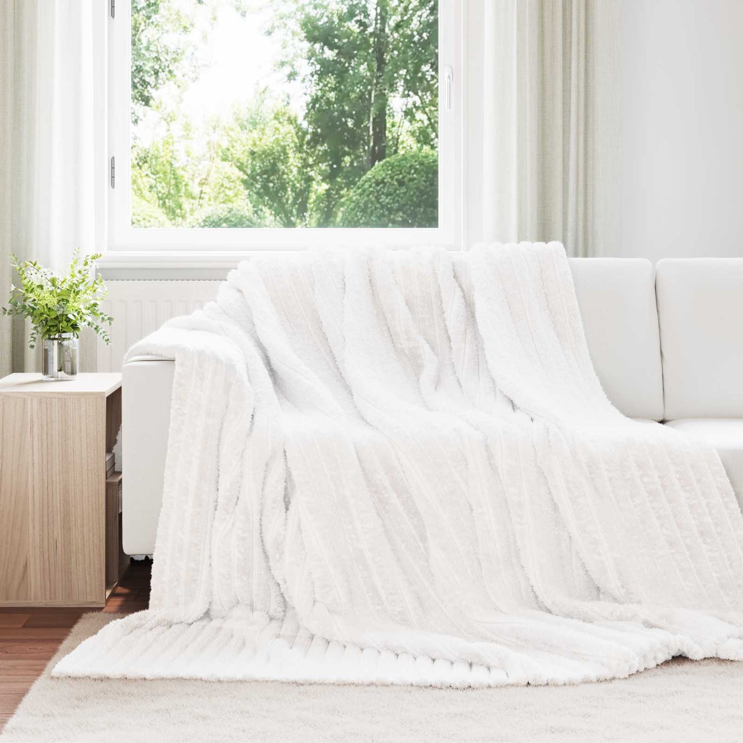 JUNG Vida Wohndecken 6 Stück Weiß 270 x 240 cm Fleece