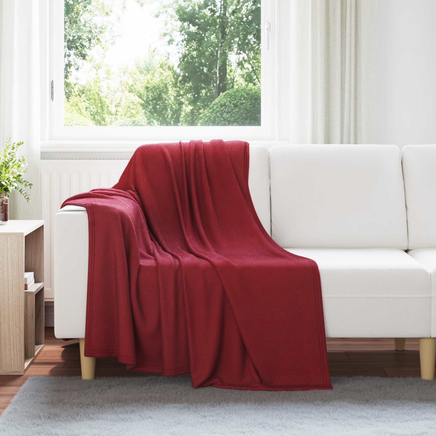 JUNG Vida Wohndecken 24 Stück Bordeauxrot 170 x 130 cm Fleece