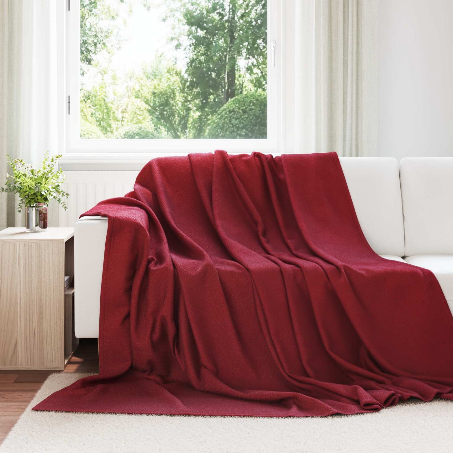 JUNG Vida Wohndecken 24 Stück Bordeauxrot 270 x 240 cm Fleece