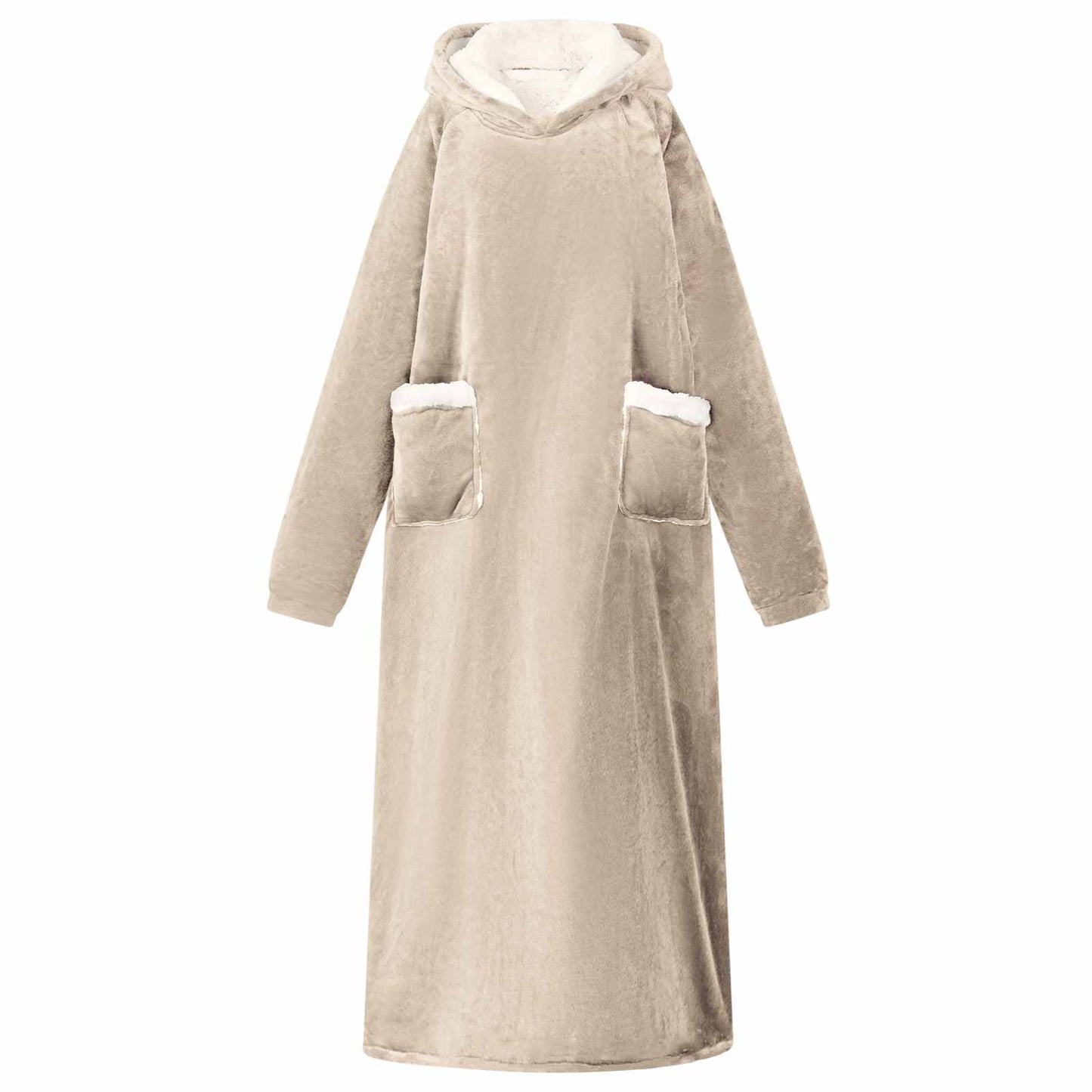 JUNG Vida Decken-Hoodie Beige 150 x 87 cm Fleece und Flanell