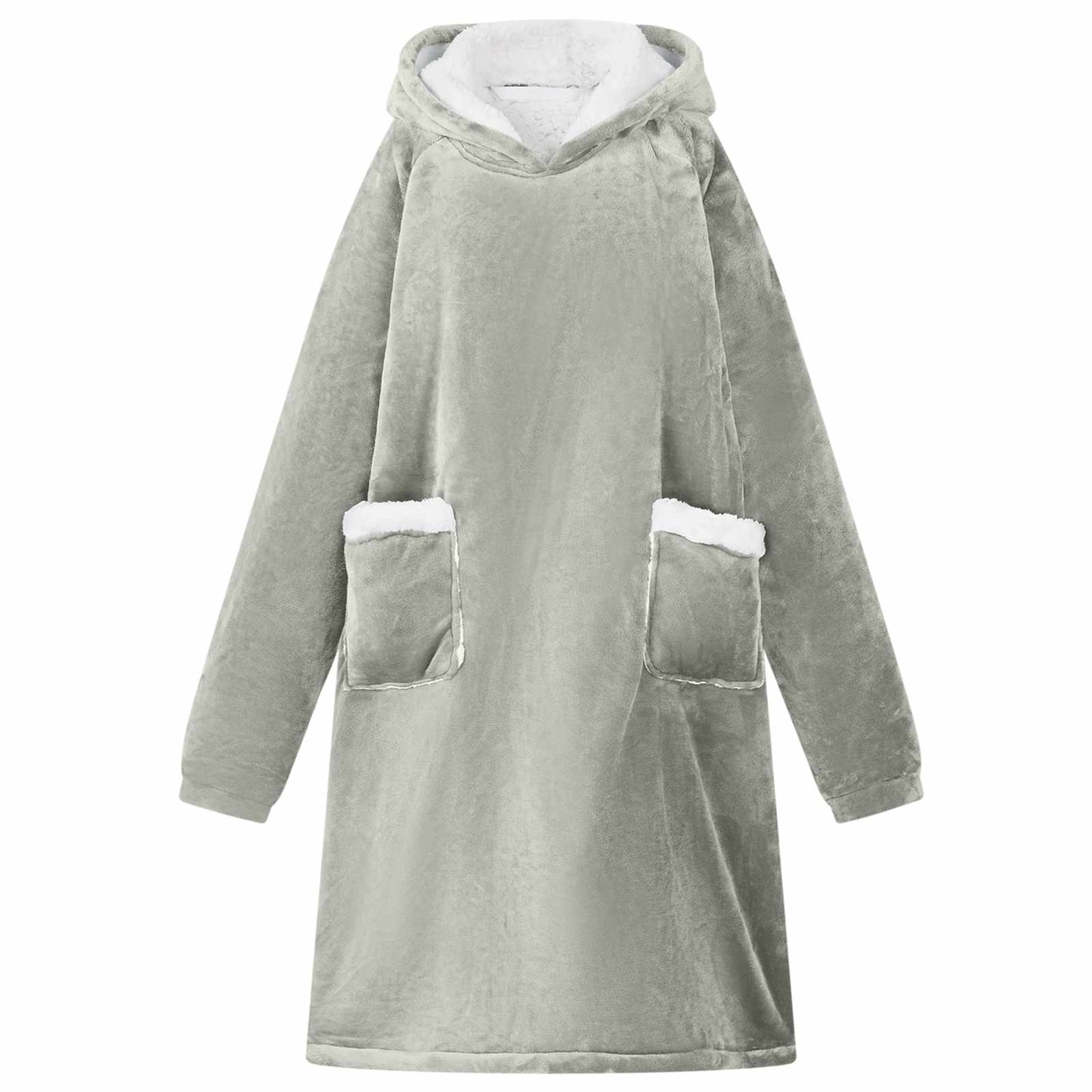 JUNG Vida Decken-Hoodie Grau 112 x 94 cm Fleece und Flanell