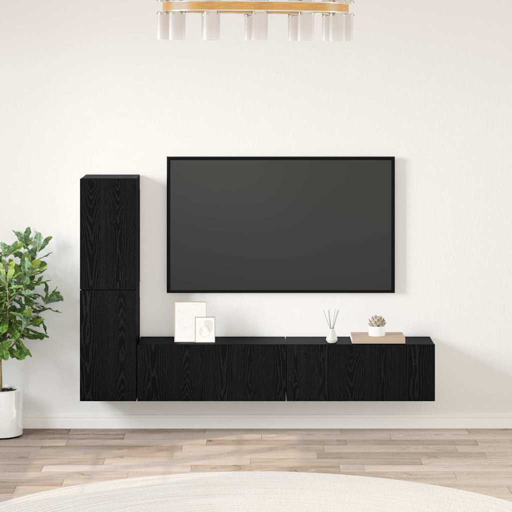 JUNG Vida Wand-TV-Schrank 2 pcs Schwarz Eichen-Optik Holzwerkstoff
