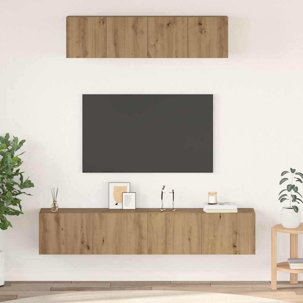 JUNG Vida TV-Schrankset Wandmontiert 4 pcs Artisan-Eiche Holzwerkstoff