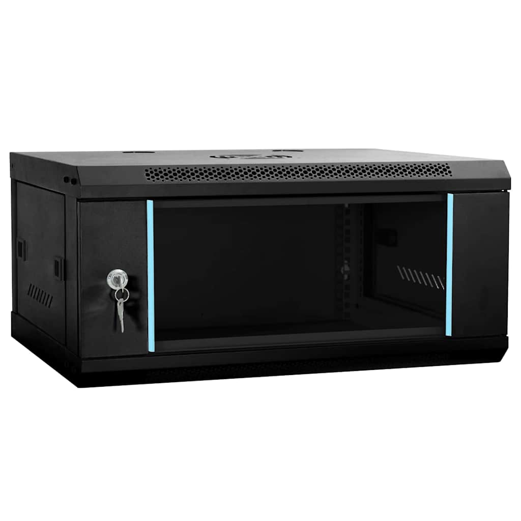 JUNG Vida Netzwerkschrank mit Speicher Schwarz 60 x 35 x 28 cm Stahl