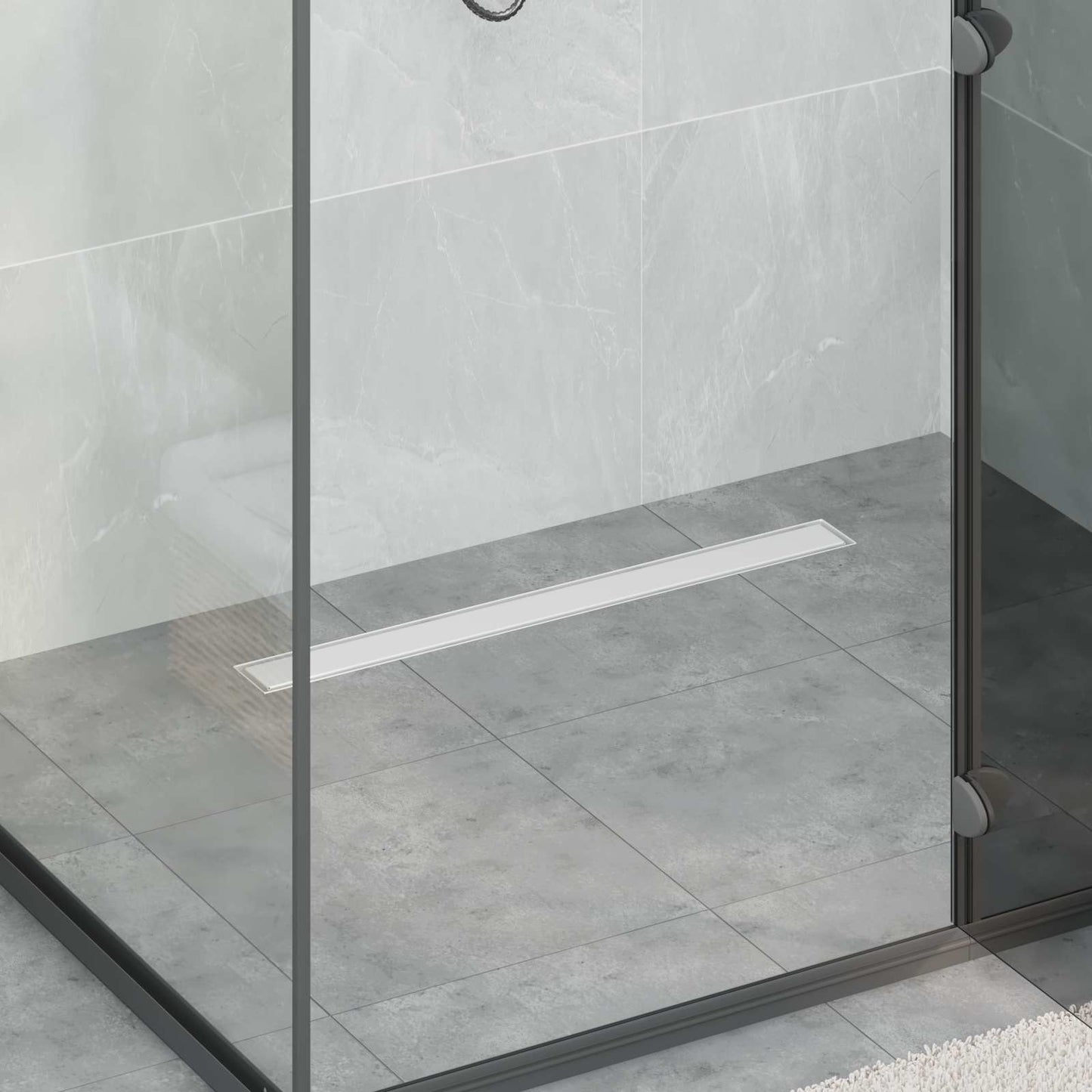 JUNG Vida Duschablauf 2-in-1 mit 360° Siphon Silber 70 cm Edelstahl 304