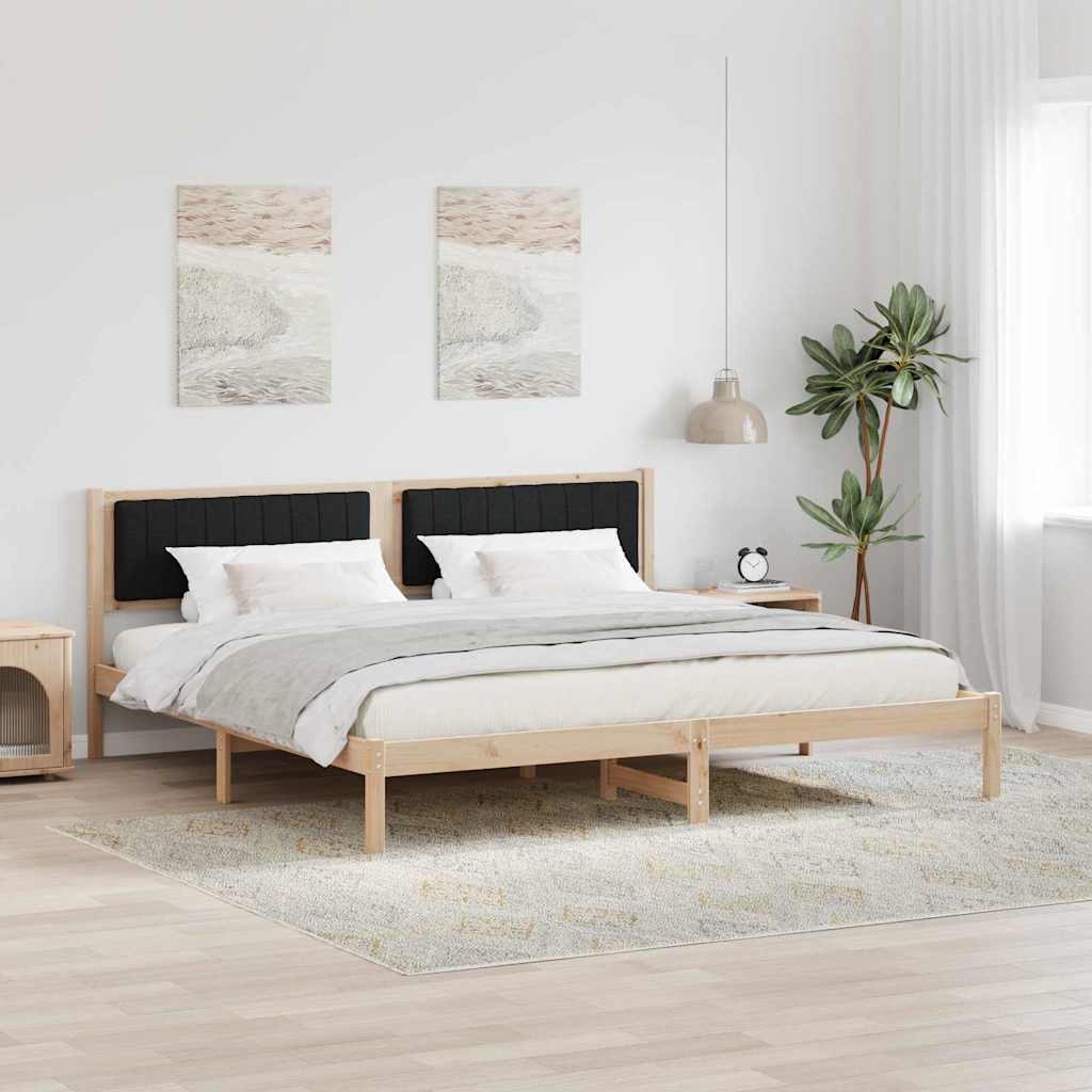 JUNG Vida Bettrahmen Schwarz 200 x 200 cm Massives Kiefernholz