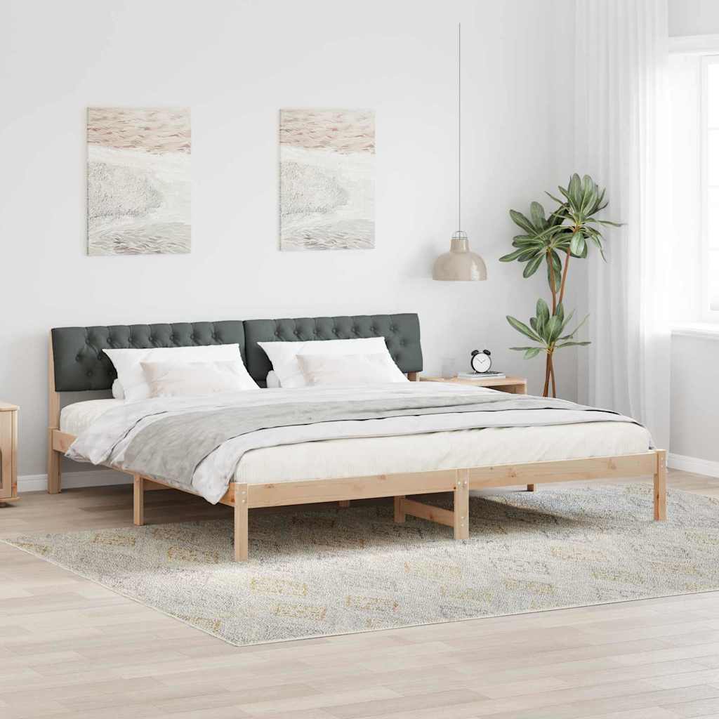 JUNG Vida Bettgestell Braun und Dunkelgrau 200 x 200 cm Massivholz Kiefer