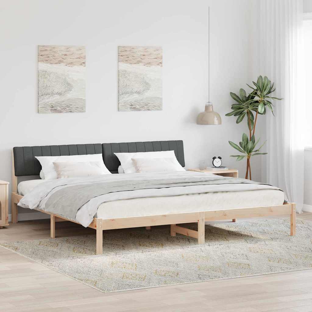 JUNG Vida Bettgestell Braun und Dunkelgrau 200 x 200 cm Massivholz Kiefer
