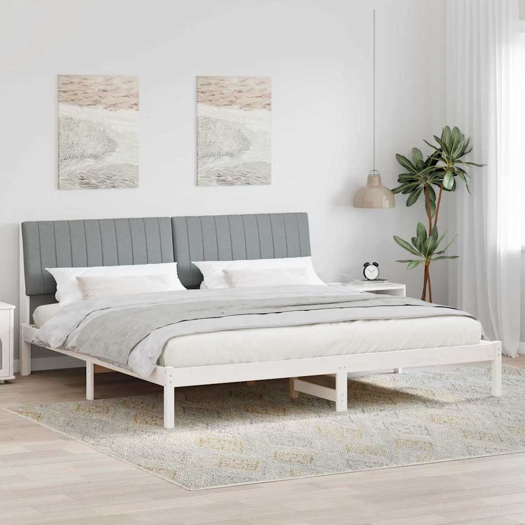 JUNG Vida Bettrahmen mit Kopfteil Weiß 200 x 200 cm Massives Kiefernholz