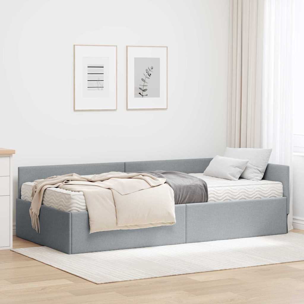 JUNG Vida Eckbettgestell mit Matratze Sonstiges 2 pcs Hellgrau Stoff