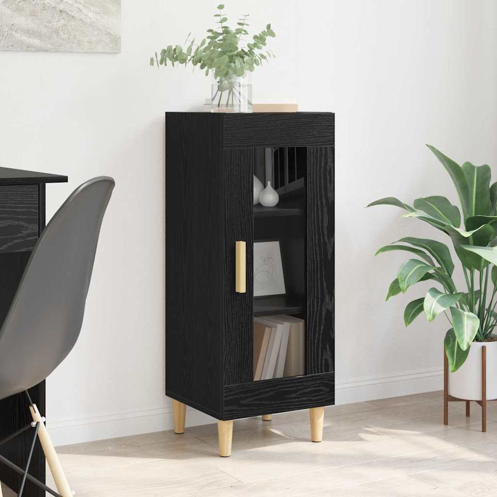 JUNG Vida Sideboard Schwarz Eichen-Optik 34,5 x 32,5 x 90 cm